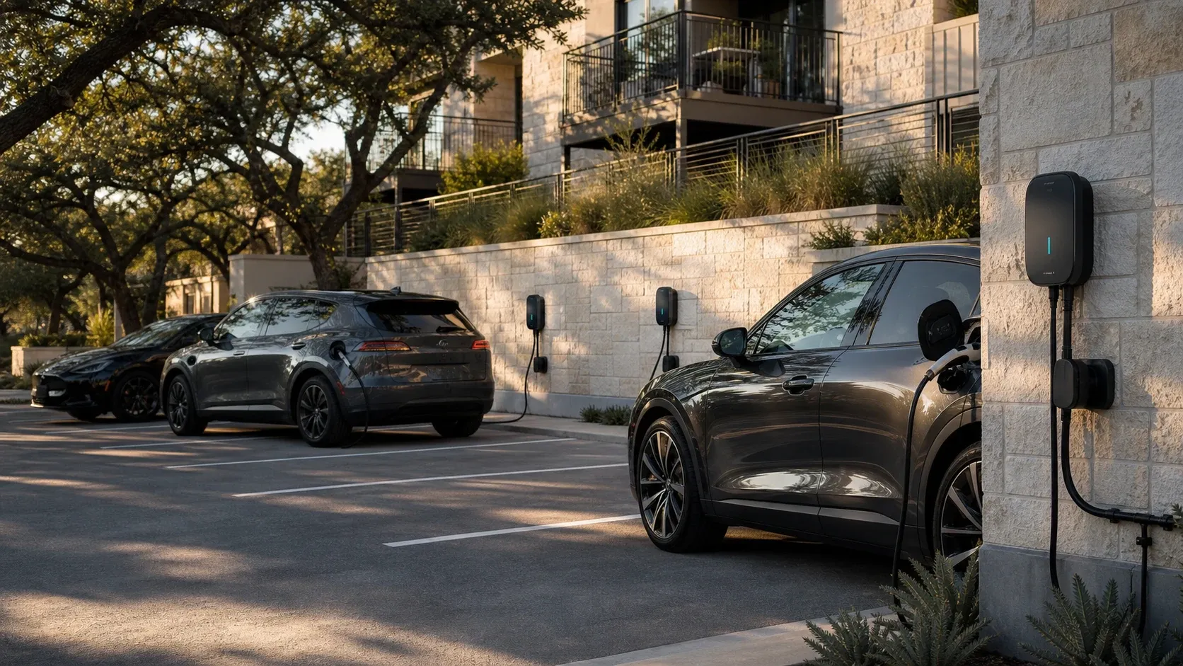 A residential property with parking for EV charging planning